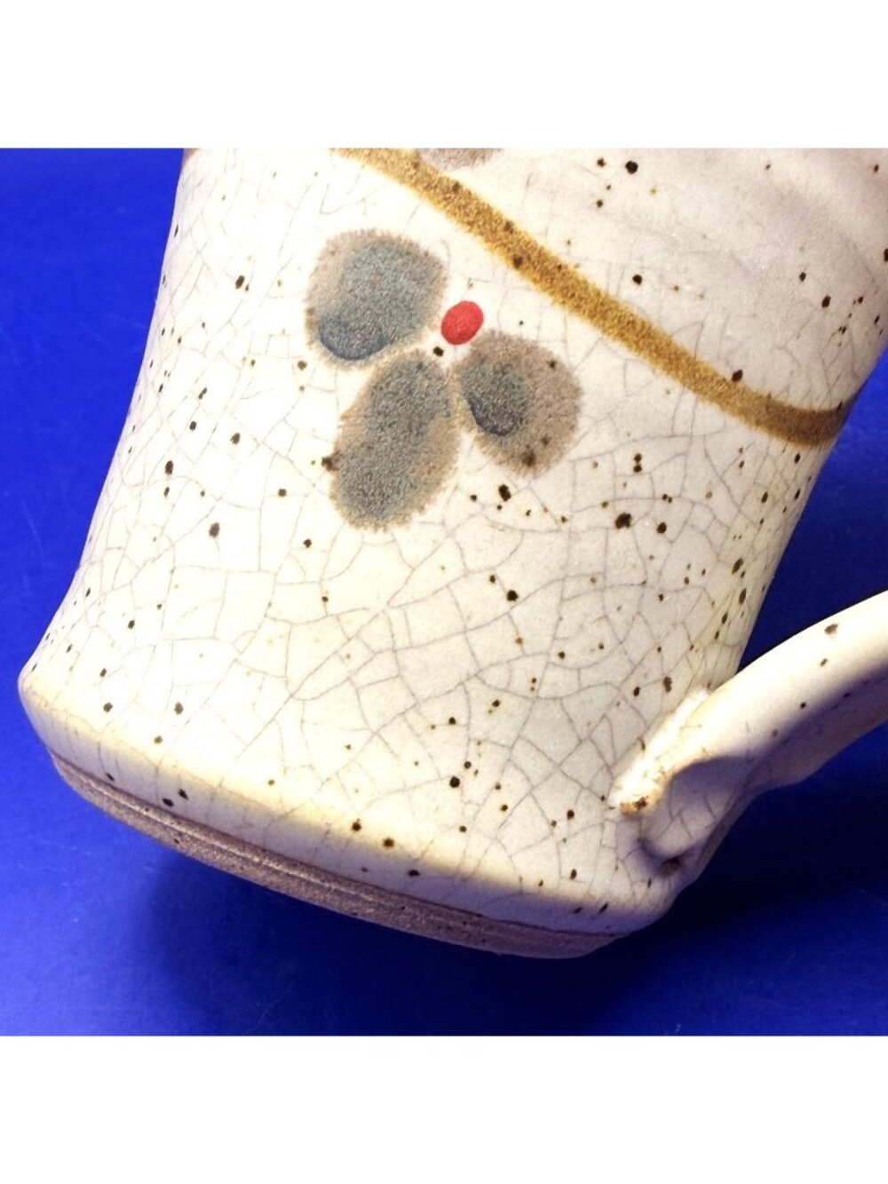 Handmade Studio Pottery Rustic Boho Dragonfly Mug Stoneware 12 oz Signed Set 2 - Picture 12 of 13